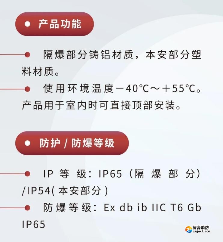 JTY-GM-GSTN9811(Ex)/WIS、GSTN9812(Ex)/WIS海灣隔爆煙感溫感產品功能