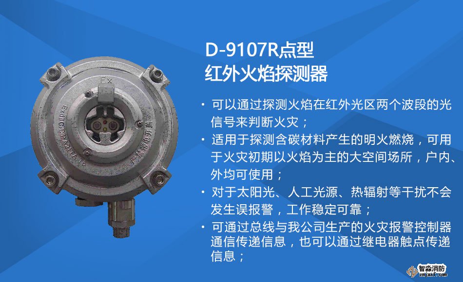 D-9107R防爆點型紅外火焰探測器特點